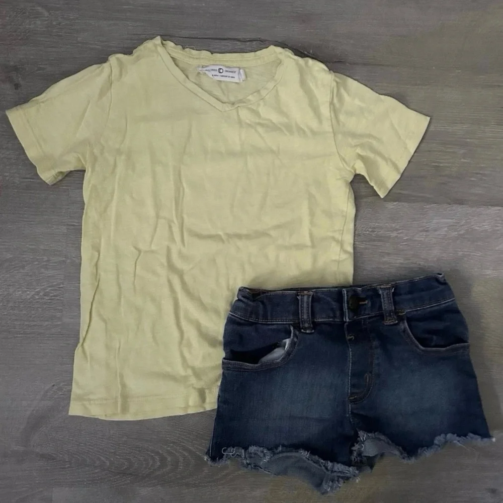Lot Of 6 Toddler Girls Summer Clothes Size 4T Pajamas Shorts T Shirt Tank Skirt